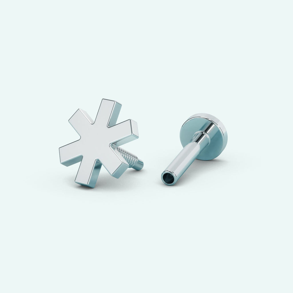 Asterisk Flat Back Earring