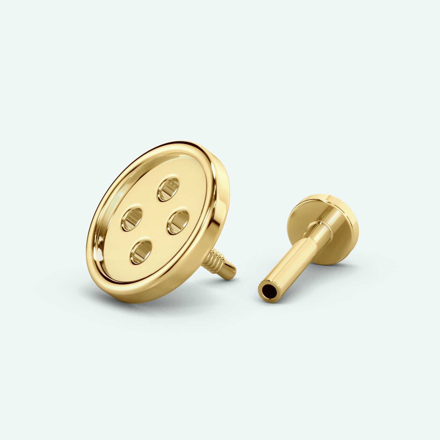 Button Flat Back Earring