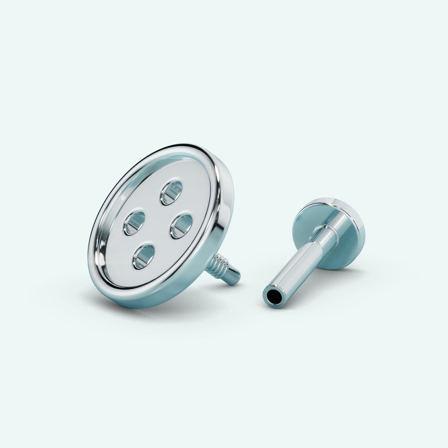 Button Flat Back Earring