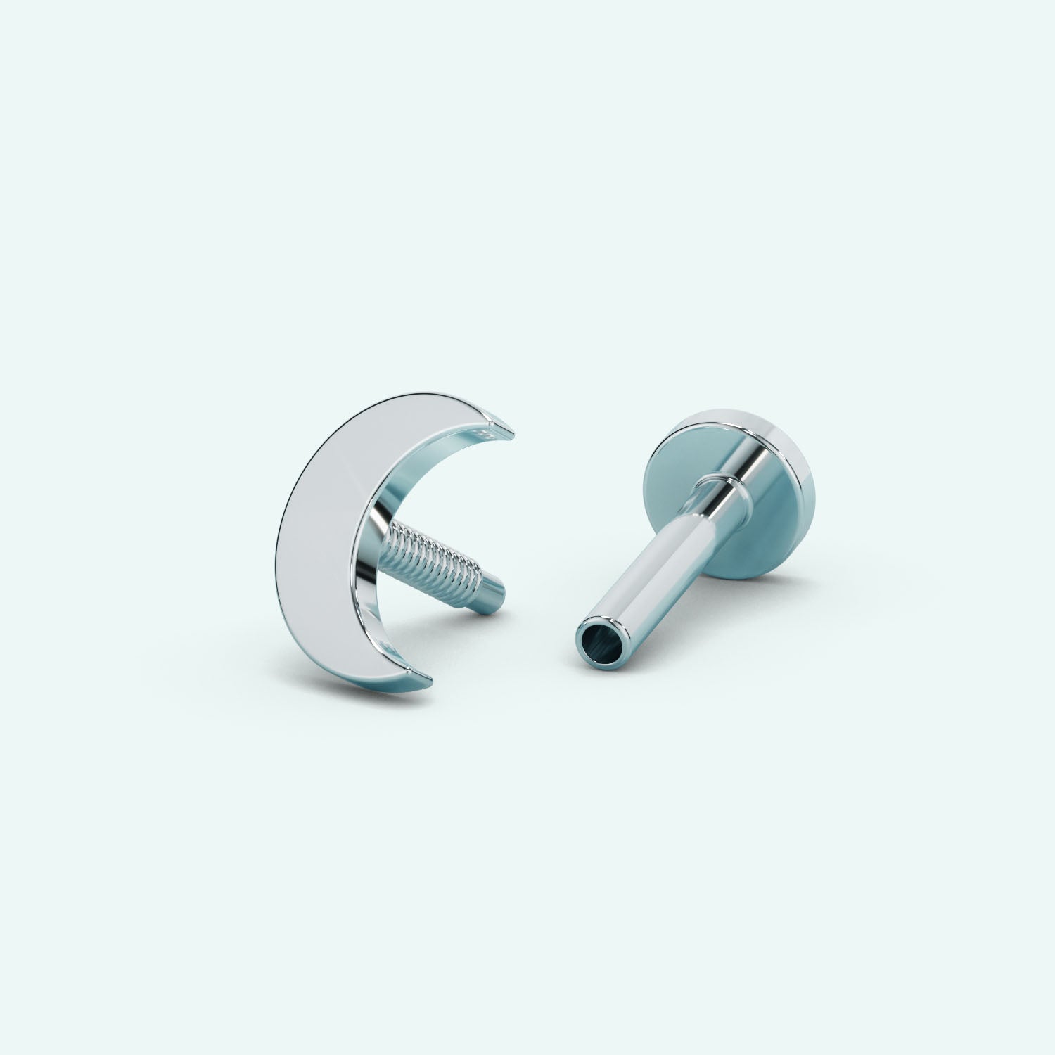 Moon Flat Back Earring