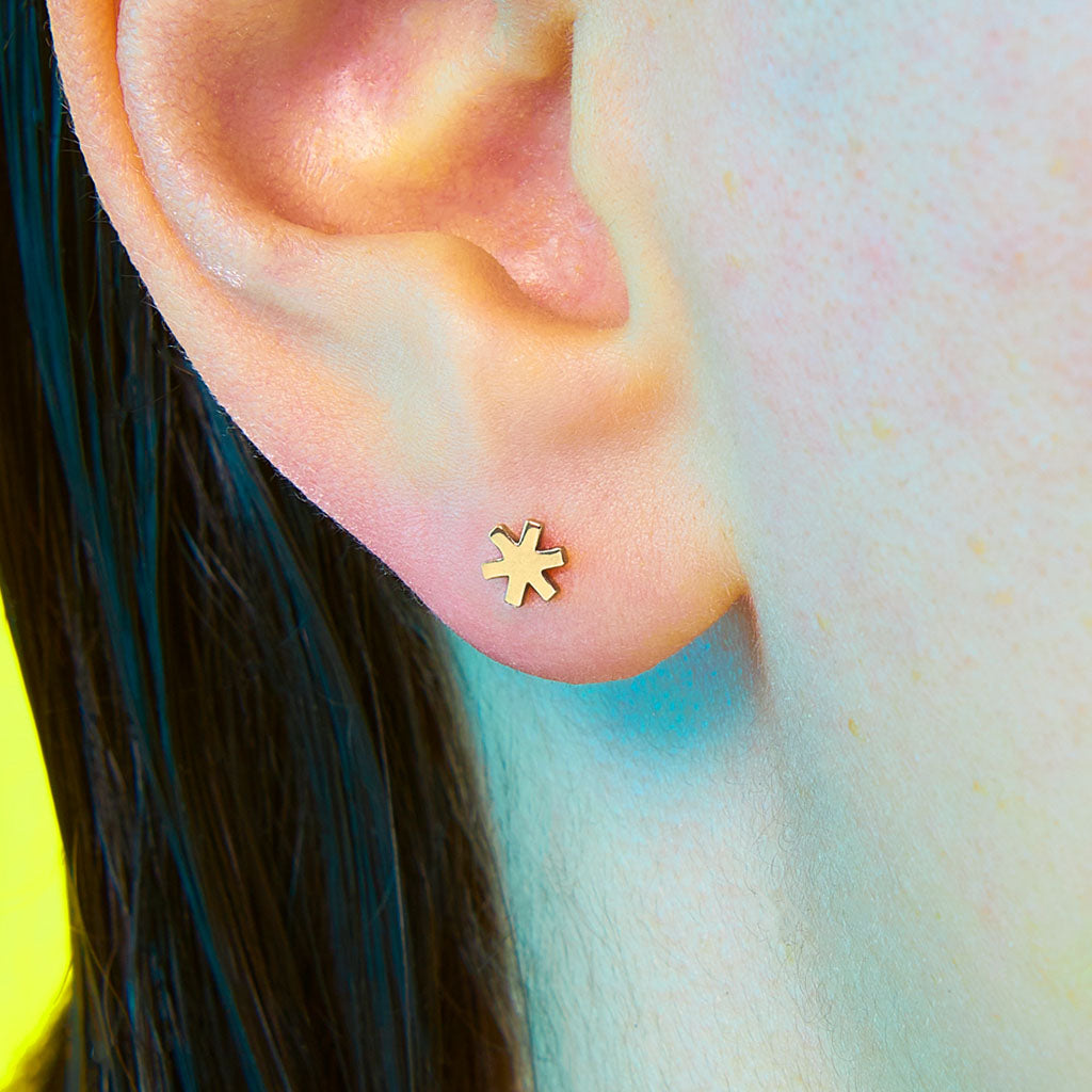 Asterisk Flat Back Earring