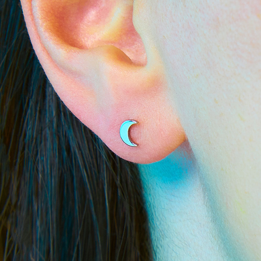Moon Flat Back Earring