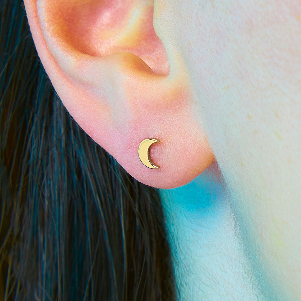 Moon Flat Back Earring