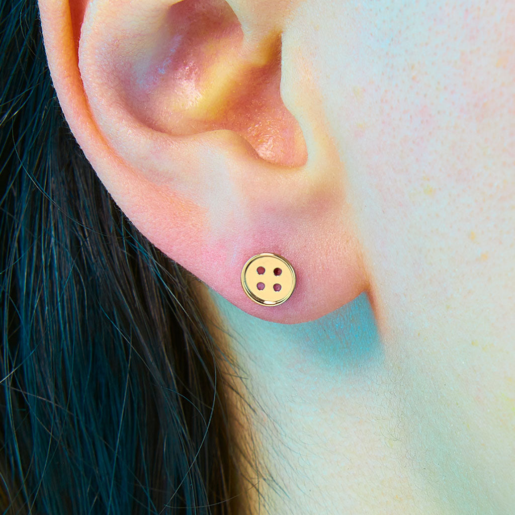 Button Flat Back Earring